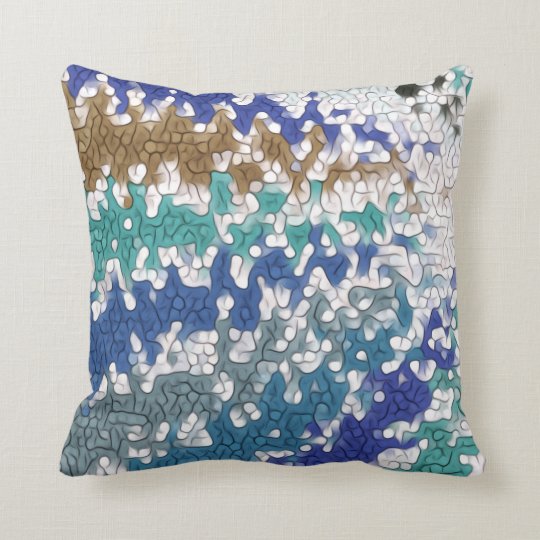 Watercolor Green Tropical Leaves Pattern Throw Pillow