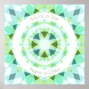 Blue Green You’re a Star Baby Boy Nursery Decor