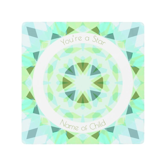 Blue Green You’re a Star Kids Baby Boy Nursery Metal Print (Front)