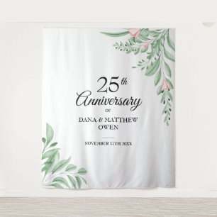 Blue Greenery 25th Anniversary Photo Backdrop