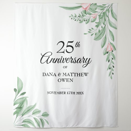 Blue Greenery 25th Anniversary Photo Backdrop