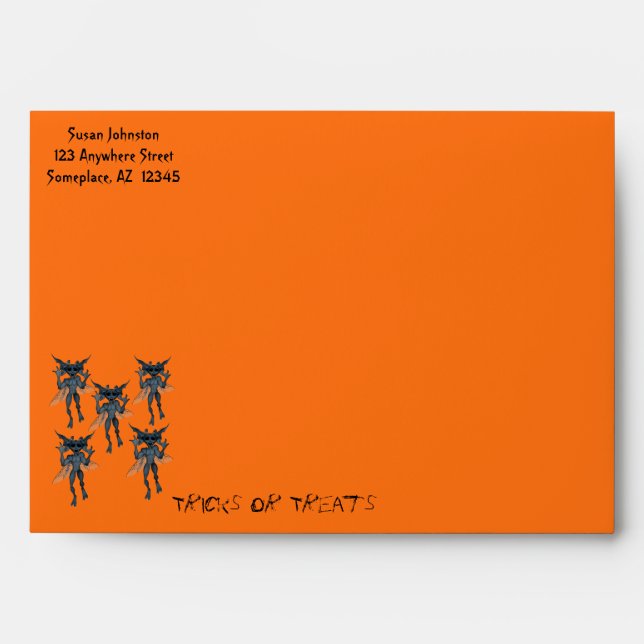 Blue Gremlin Gang Halloween Envelope (Front)