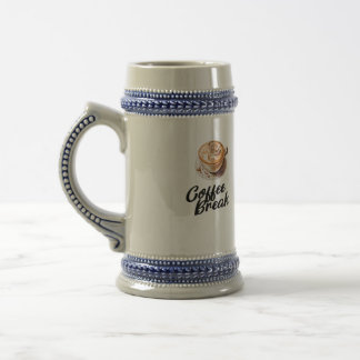 Blue/Grey 22 oz / White/Gold 20 oz Size Beer Stein