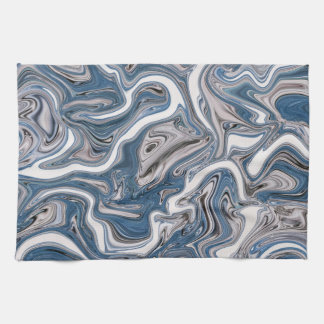 Blue & Grey Abstract Marble Kitchen Towel