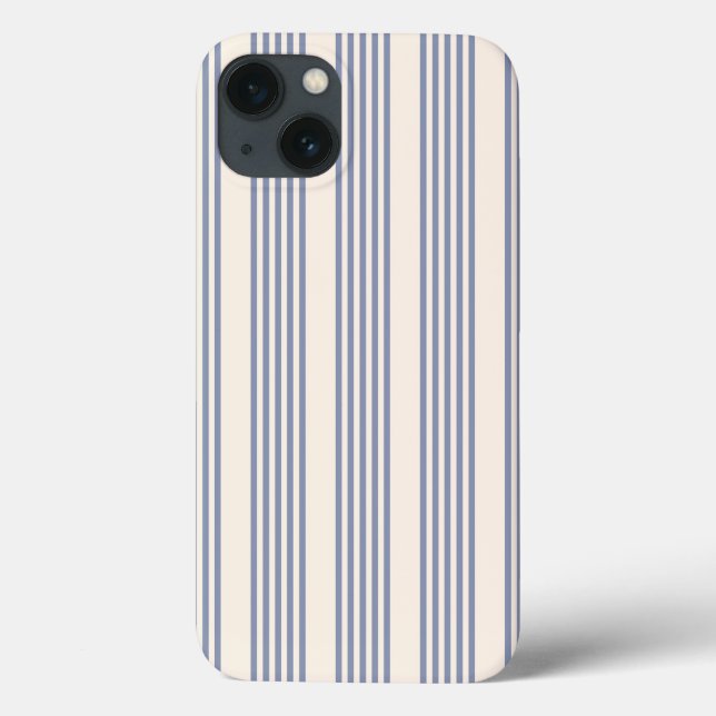Blue-grey and beige five stripe pattern Case-Mate iPhone case (Back)