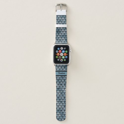 Blue Grey And Black Art Deco  Apple Watch Band