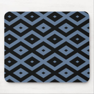 Blue grey and black diamond pattern mouse pad