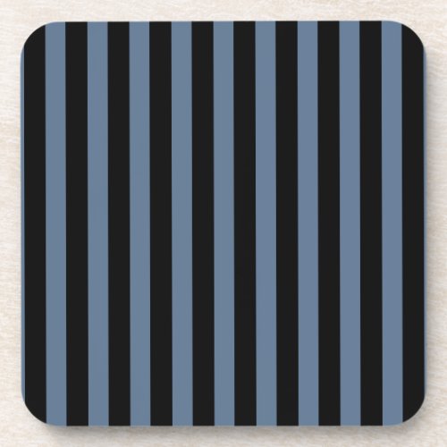 Blue grey and black stripes beverage coaster