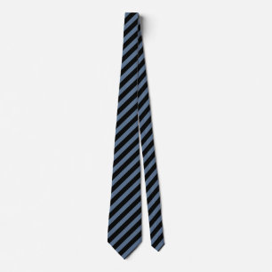 Blue grey and black stripes neck tie