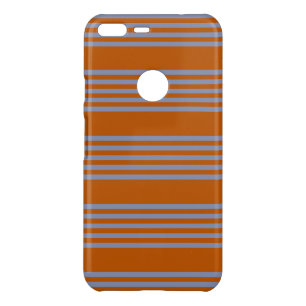 Blue-grey and burnt orange five stripe pattern uncommon google pixel XL case