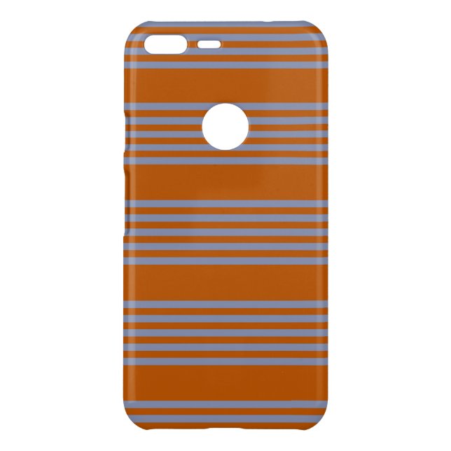 Blue-grey and burnt orange five stripe pattern uncommon google pixel XL case (Back)
