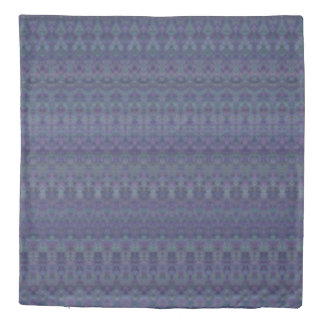 Blue Grey and Purple Damask Duvet Cover