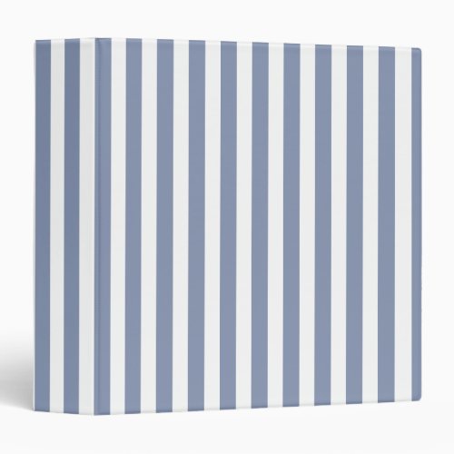 Blue grey and white candy stripes 3 ring binder