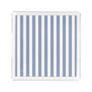 Blue grey and white candy stripes acrylic tray