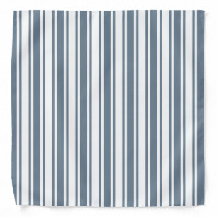 Blue-grey and white candy stripes bandana