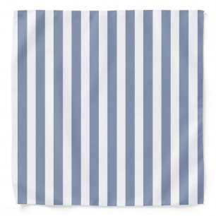Blue grey and white candy stripes bandana
