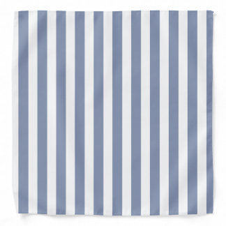 Blue grey and white candy stripes bandana