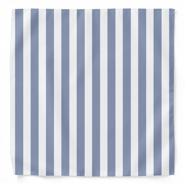 Blue grey and white candy stripes bandana (Front)