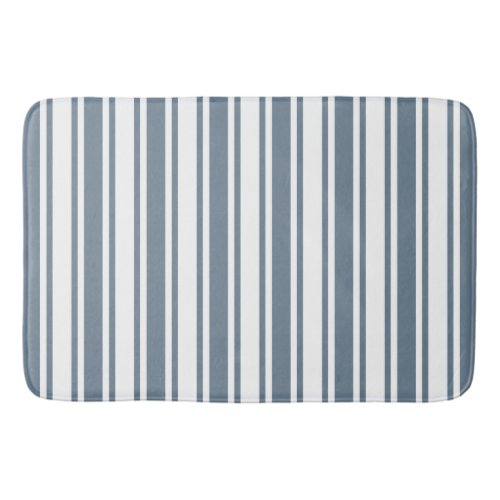 Blue_grey and white candy stripes bath mat