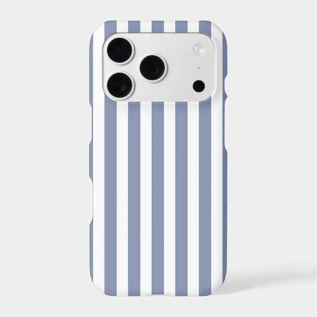 Blue grey and white candy stripes Case-Mate iPhone case (Back)