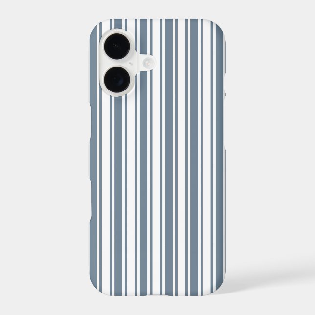 Blue-grey and white candy stripes Case-Mate iPhone case (Back)