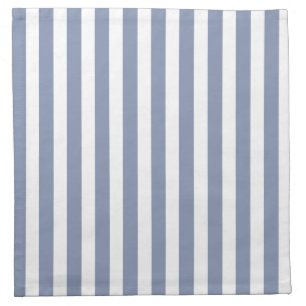 Blue grey and white candy stripes cloth napkin