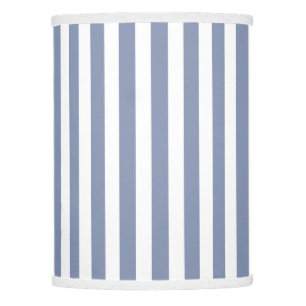 Blue grey and white candy stripes lamp shade