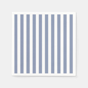 Blue grey and white candy stripes napkins