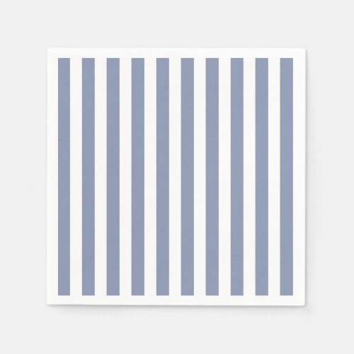 Blue grey and white candy stripes napkins