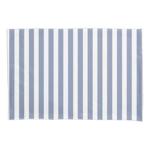 Blue grey and white candy stripes pillow case