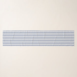 Blue grey and white candy stripes scarf