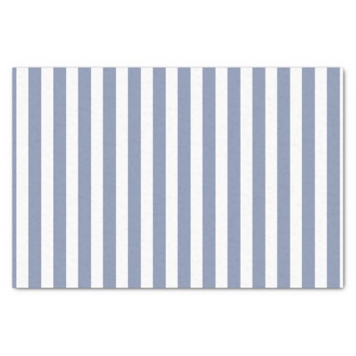 Blue grey and white candy stripes tissue paper