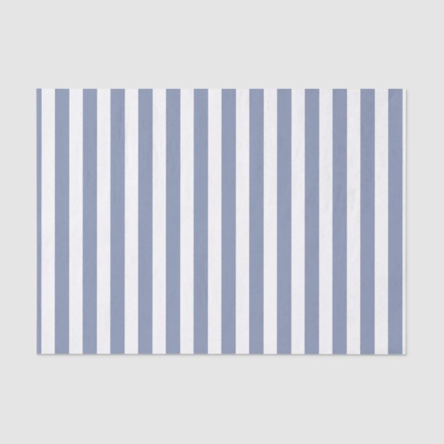 Blue grey and white candy stripes tissue paper (Front)