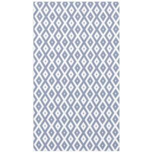 Blue grey and white diamond pattern tablecloth