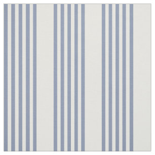 Blue-grey and white five stripe pattern fabric