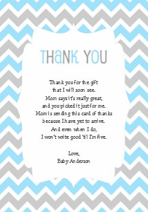 Thank You Poem Baby Shower Invitations Zazzle