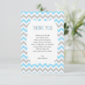 Blue Grey Baby shower thank you note poem Invitation | Zazzle