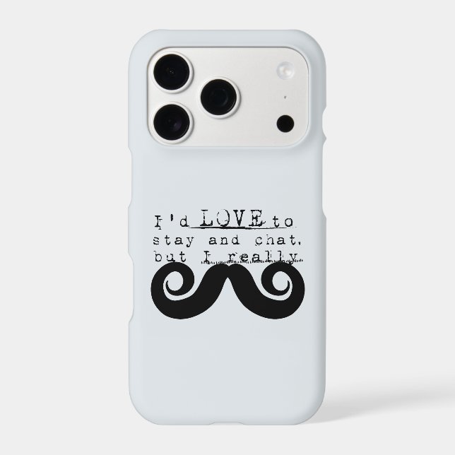 Blue Grey Black Funny Humor I Mustache Case-Mate iPhone Case (Back)