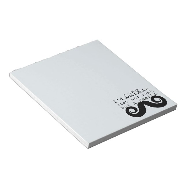 Blue Grey Black Funny Humor I Mustache Notepad (Angled)