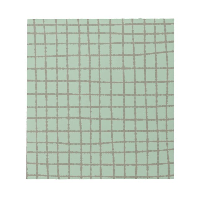 Blue Grey Check Pattern Sleek and Practical Notepad (Front)