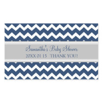 Blue Grey Chevron Baby Shower Favor Stickers