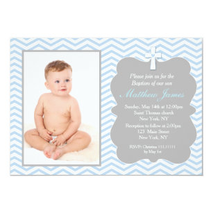 chevron baptism christening invitations zazzle
