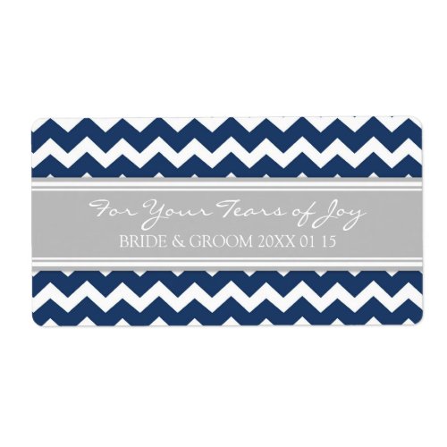 Blue Grey Chevron Cry Packet Wedding Labels