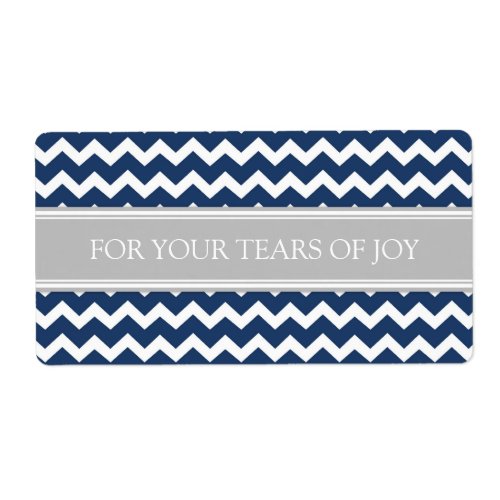 Blue Grey Chevron Cry Packet Wedding Labels