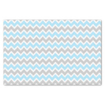 Blue Grey Chevron tissue paper / boy baby shower