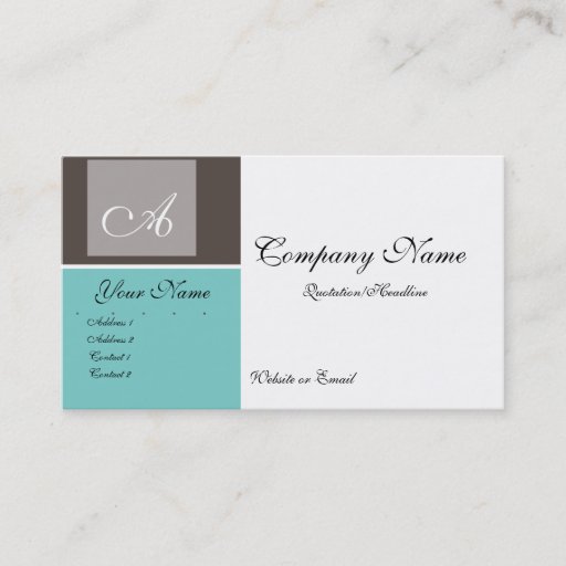 Customizable Blue &amp; Grey Chic Business Card