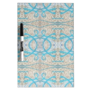Blue Grey Curly Decorative Graffiti Wall Pattern Dry-Erase Board