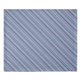 Blue-grey diagonal stripes duvet cover
