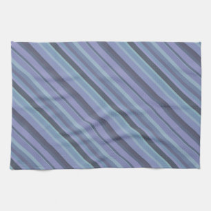 Blue-grey diagonal stripes kitchen towel
