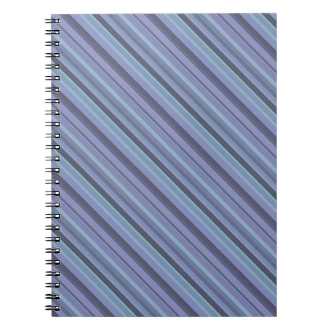 Blue-grey diagonal stripes notebook (Front)
